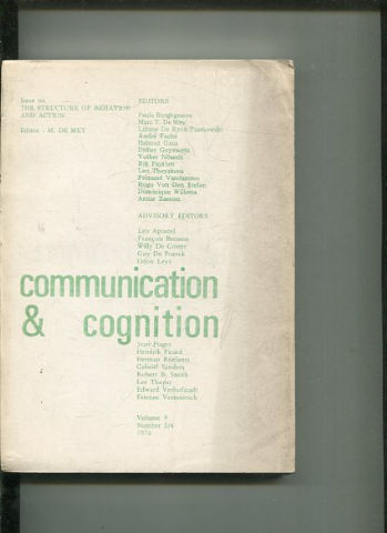 COMMUNICATION & COGNITION. VOLUME 9, NUMBER 3/4.