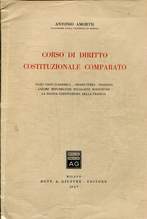 CORSO DI DIRITTO COSTITUZIONALE COMPARATO.