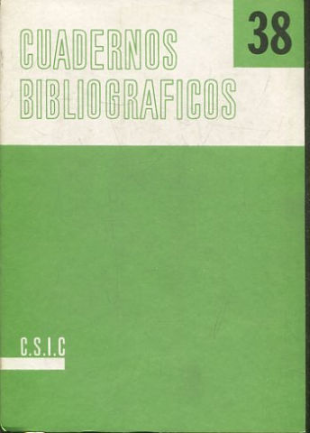 CUADERNOS BIBLIOGRÁFICOS.  38.