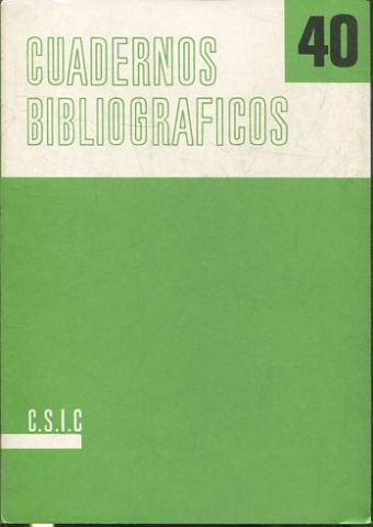 CUADERNOS BIBLIOGRÁFICOS.  40.