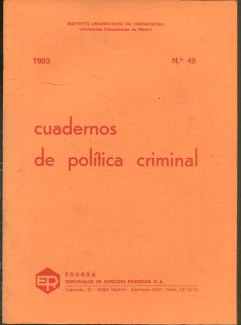 CUADERNOS DE POLITICA CRIMINAL Nº 49.