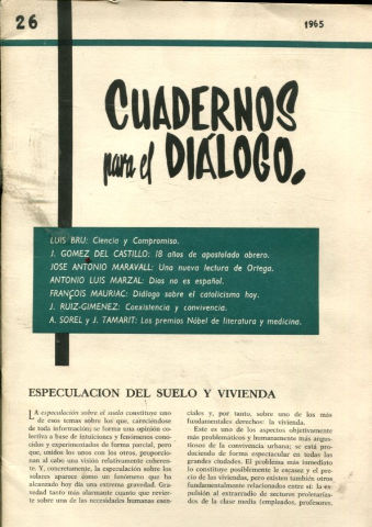 CUADERNOS PARA EL DIALOGO. Nº 26. 1965.