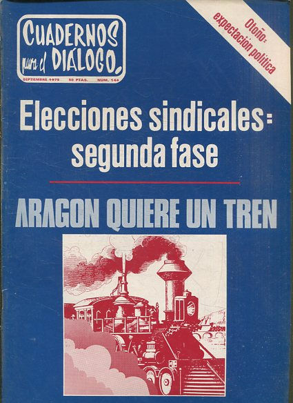 CUADERNOS PARA EL DIALOGO.Nº 144 ELECCIONES SINDICALES SEGUNDA FASE. ARAGON QUIERE UN TREN.