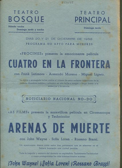 CUATRO EN LA FRONTERA/ NO-D-/ ARENAS DE MUERTE.