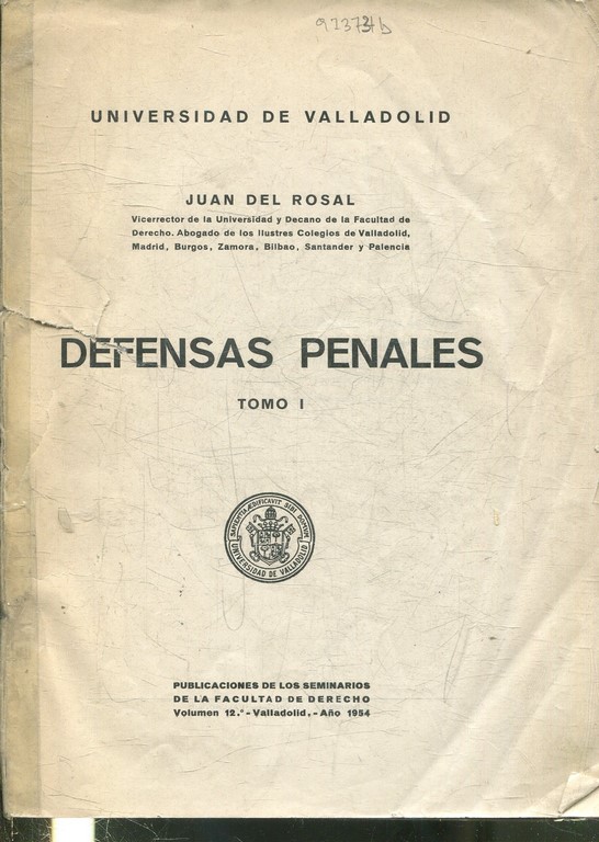 DEFENSAS PENALES. TOMO I.