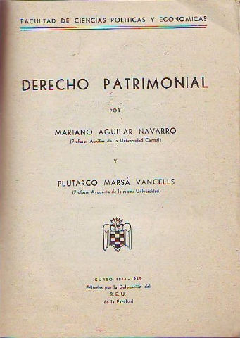 DERECHO PATRIMONIAL.