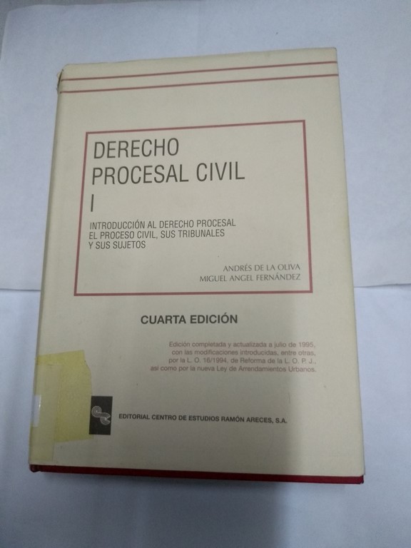 Derecho Procesal Civil, I