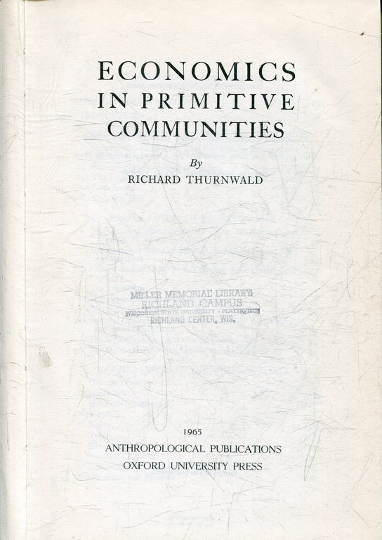 ECONOMICS IN PRIMITIVE COMMUNITIES.