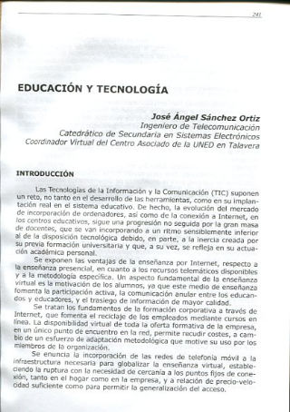 EDUCACION Y TECNOLOGIA.