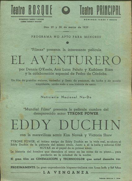 EL AVENTURERO/ NO-DO / EDY DUCHIN.