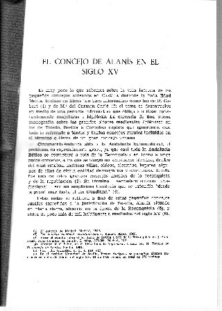 EL CONCEJO DE ALANIS EN EL SIGLO XV.