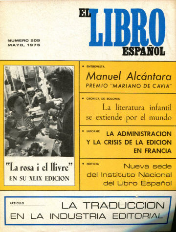 EL LIBRO ESPAÑOL Nº 209. REVISTA MENSUAL DEL INSTITUTO NACIONAL DEL LIBRO ESPAÑOL.