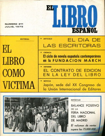 EL LIBRO ESPAÑOL Nº 211. REVISTA MENSUAL DEL INSTITUTO NACIONAL DEL LIBRO ESPAÑOL.