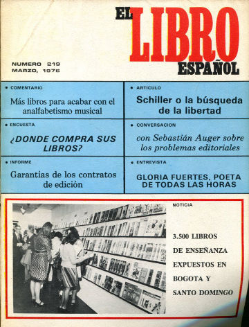 EL LIBRO ESPAÑOL Nº 219. REVISTA MENSUAL DEL INSTITUTO NACIONAL DEL LIBRO ESPAÑOL.