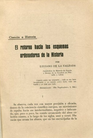 EL RETORNO HACIA LOS ESQUEMAS ORDENADORES DE LA HISTORIA.