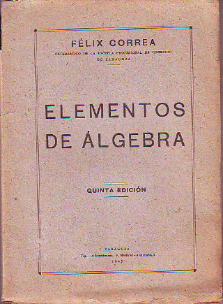 ELEMENTOS DE ALGEBRA.