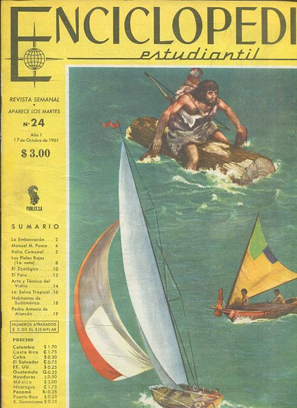 ENCICLOPEDIA ESTUDIANTIL Publicacion Semanal Aparece Los Martes nº 24. AÑO 1 17 DE OCTUBRE DE 1961.