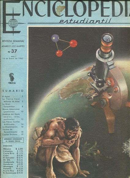 ENCICLOPEDIA ESTUDIANTIL Publicacion Semanal Aparece Los Martes nº 37. AÑO 1 16 DE ENERO DE 1962.