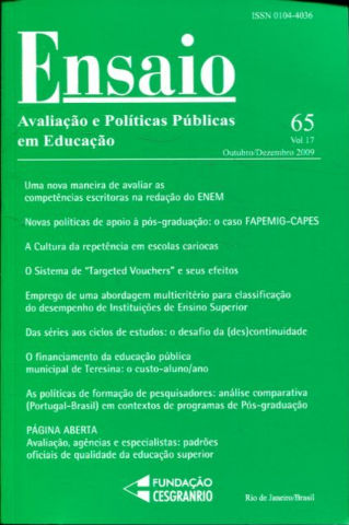 ENSAIO. AVALIAÇAO E POLITICAS PUBLICAS. NUM. 65.