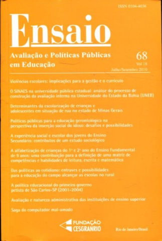 ENSAIO. AVALIAÇAO E POLITICAS PUBLICAS. NUM. 68.