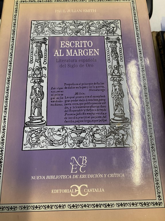 ESCRITO AL MARGEN. LITERATURA ESPAÑOLA DEL SIGLO DE ORO.