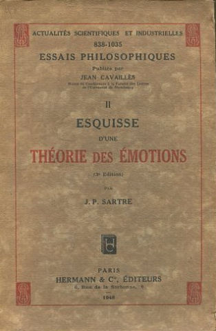 ESSAIS PHILOSOPHIQUES. II ESQUISSE D'UNE THEORIE DES EMOTIONS. 3º EDICION