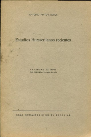 ESTUDIOS HURSSELIANOS RECIENTES.