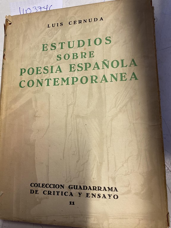 ESTUDIOS SOBRE POESIA ESPAÑOLA CONTEMPORANEA.