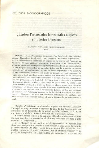 ¿EXISTEN PROPIEDADES HORIZONTALES ATIPICAS EN NUESTRO DERECHO?