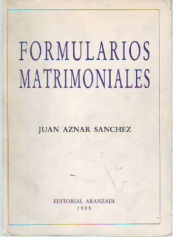 FORMULARIOS MATRIMONIALES.