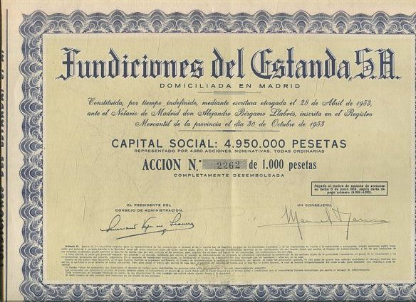 FUNDICIONES DEL ESTANDA, S.A.