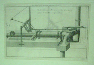 GRABADO AL COBRE-GRAVURE SUR CUIVRE: ARCHITECTURE HYDRAULIQUE. REPRESENTATION EN PERSPECTIVE DES PRINCIPALES PARTIES DE LA MACHINE REPCEDENTE.