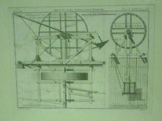 GRABADO AL COBRE-GRAVURE SUR CUIVRE: ARCHITECTURE HYDRAULIQUE. DEVELOPEMENT D'UNE MACHINE A CREUSER DES TRANCHEES AU FOND DE L'EAU POUR LES INONDATIONS.