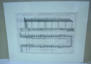 GRABADO AL COBRE-GRAVURE SUR CUIVRE: DESSEIN D'UNE FORME POUR LA CONSTRUCTION DES GALERES A LIMITATION DE CELLES QUE L'ON VOIT A MARSEILLE..