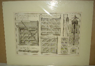 GRABADO AL COBRE-GRAVURE SUR CUIVRE: DESSEIN D'UNE PORTE EXECUTEE AUTREFOIS A L'ECLUSE DE BERGUES DE DUNKERQUE POUR LA MANOEUVRE DES EAUX SERVANT A APROFONDIR LES PORTS.