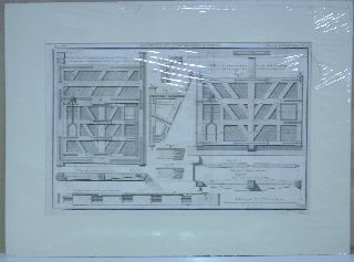 GRABADO AL COBRE-GRAVURE SUR CUIVRE: DESSEIN D'UNE PORTE TOURNANTE PRATIQUEE DANS LE BATANT D'UNE AUTRE BUSQUEE TIREE DE L'ANCIENNE ECLUSE DE BERGUES A DUNKERQUE. DESSEIN D'UNE PORTE TOURNANTE FERMANT SUR LE PASSAGE DES EAUX TIREE DE LA GRANDE ECLUSE DE