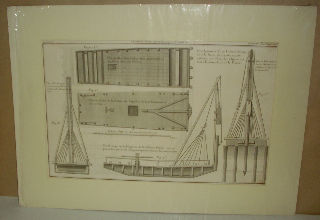 GRABADO AL COBRE-GRAVURE SUR CUIVRE: DEVELOPEMEN D'UNE GABARRE EXECUTEE A LA BARRE DE BAYONNE, POUR ENFONCER DES PILOTS DES DIQUES QUI SONT A 'L'EMBOUCHURE DE LA DOURE.