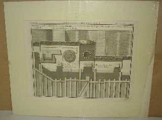 GRABADO AL COBRE-GRAVURE SUR CUIVRE: DEVELOPEMENT DE L'ECLUSE SUPERIEURE AVEC SON MUR DE CHUTE POUR FACILITER L'INTELLIGENCE DES SAS PROPRES AUX CANAUX DE NAVIGATION.