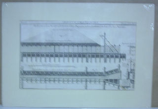 GRABADO AL COBRE-GRAVURE SUR CUIVRE: DEVELOPEMENT D'UNE BUFE PRATIQUEE AU TRAVERS D'UNE DIGUE, POUR FACILITER L'ECOLULEMENT DES EAUX D'UN PAYS AQUATIQUE.