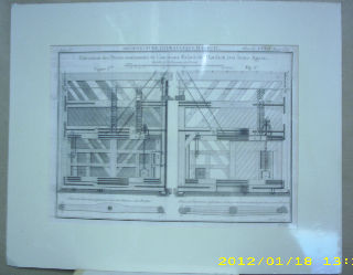 GRABADO AL COBRE-GRAVURE SUR CUIVRE: ELEVATION DES PORTES TOURNANTES DE L'ANCIENNE ECLUSE DE MARDICK AVEC LEURS AGRETS.