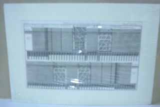 GRABADO AL COBRE-GRAVURE SUR CUIVRE: ELEVATION DU PROFIL DU PETIT PASSAGE DE L'ANCIENNE ECLUSE DE MARDICK PRIS SUR LA LIGNE AB ET CD DE LA PILE