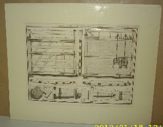 GRABADO AL COBRE-GRAVURE SUR CUIVRE: ELEVATION D'UN VANTEAU D'UNE PORTE D'EAU DOUCE