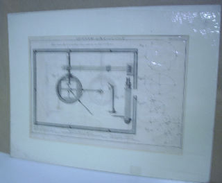 GRABADO AL COBRE-GRAVURE SUR CUIVRE: PLAN D'UNE MACHINE A ELEVER L'EAU EXECUTE AU VAL ST PIERRE.