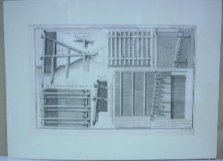 GRABADO AL COBRE-GRAVURE SUR CUIVRE: PROFIL D'UN QUAY DE CHARPENTE. PLAN A VUE D'OISEAU DES BOIS D'UN QUAY DE CHARPENTE. PROFILS ET ELEVATIONS DE DEUX QUAYS DE MAÇONNERIE