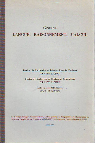 GROUPE LANGUE, RAISONNEMENT, CALCUL.