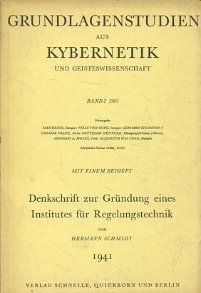 GRUNDLAGENSTUDIEN AUS KYBERNETIK UND GEISTESWISSENSCHAFT. BAND 2 1961.