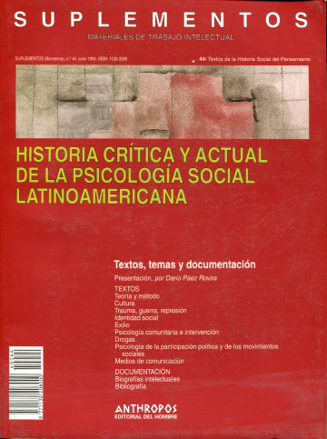 HISTORIA CRITICA Y ACTUAL DE LA PSICOLOGIA SOCIAL LATINOAMERICANA.