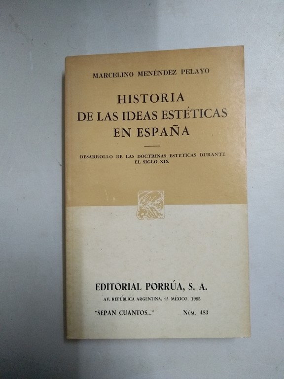 Historia de las ideas estéticas en España, 483