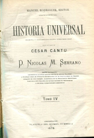 HISTORIA UNIVERSAL. TOMO IV.