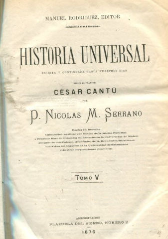 HISTORIA UNIVERSAL. TOMO V.